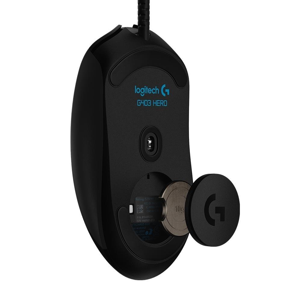 Mouse Gamer Logitech G403 HERO com RGB LIGHTSYNC, 6 Botões Programáveis, Ajuste de Peso e Sensor HERO 25K - 910-005631 - Imagem 7