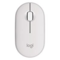 Mouse Sem Fio Logitech Pebble 2 M350s, USB Logi Bolt, Bluetooth e Pilha Inclusa, Clique Silencioso, Branco - 910-007047