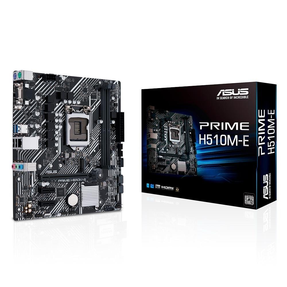 Placa Mãe H510M-E Asus Prime, Intel LGA 1200, microATX, DDR4 - 90MB17E0-C1BAY0