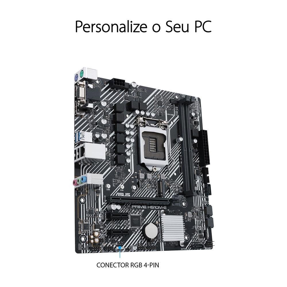 Placa Mãe H510M-E Asus Prime, Intel LGA 1200, microATX, DDR4 - 90MB17E0-C1BAY0 - Imagem 2