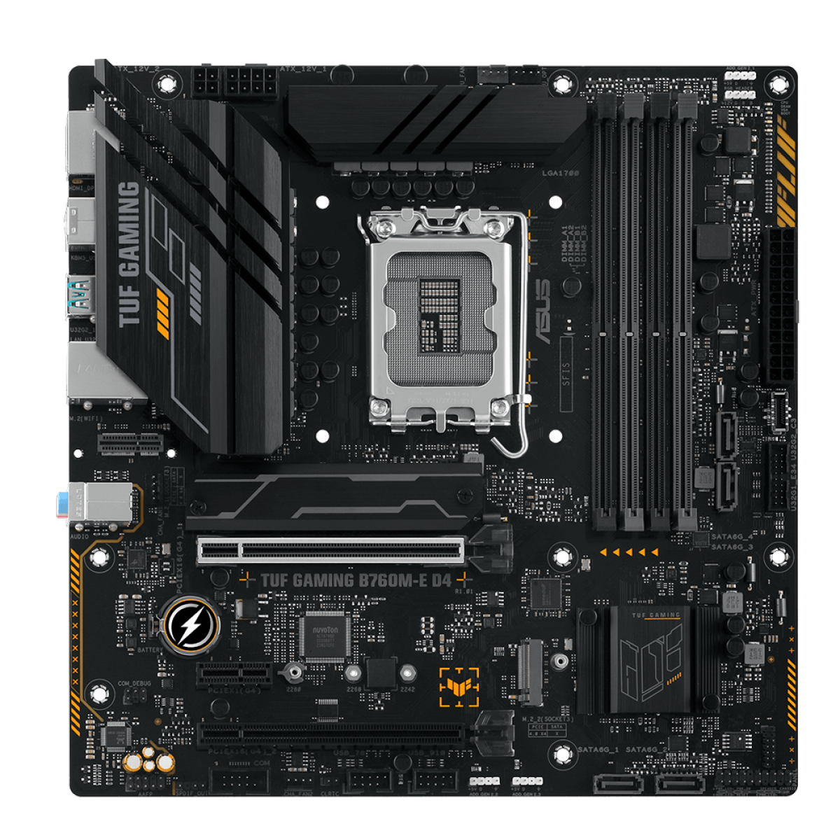 Placa Mãe Asus TUF Gaming B760M-E D4, Intel LGA 1700, mATX, DDR4, 90MB1E90-M1EAY0 - Imagem 2