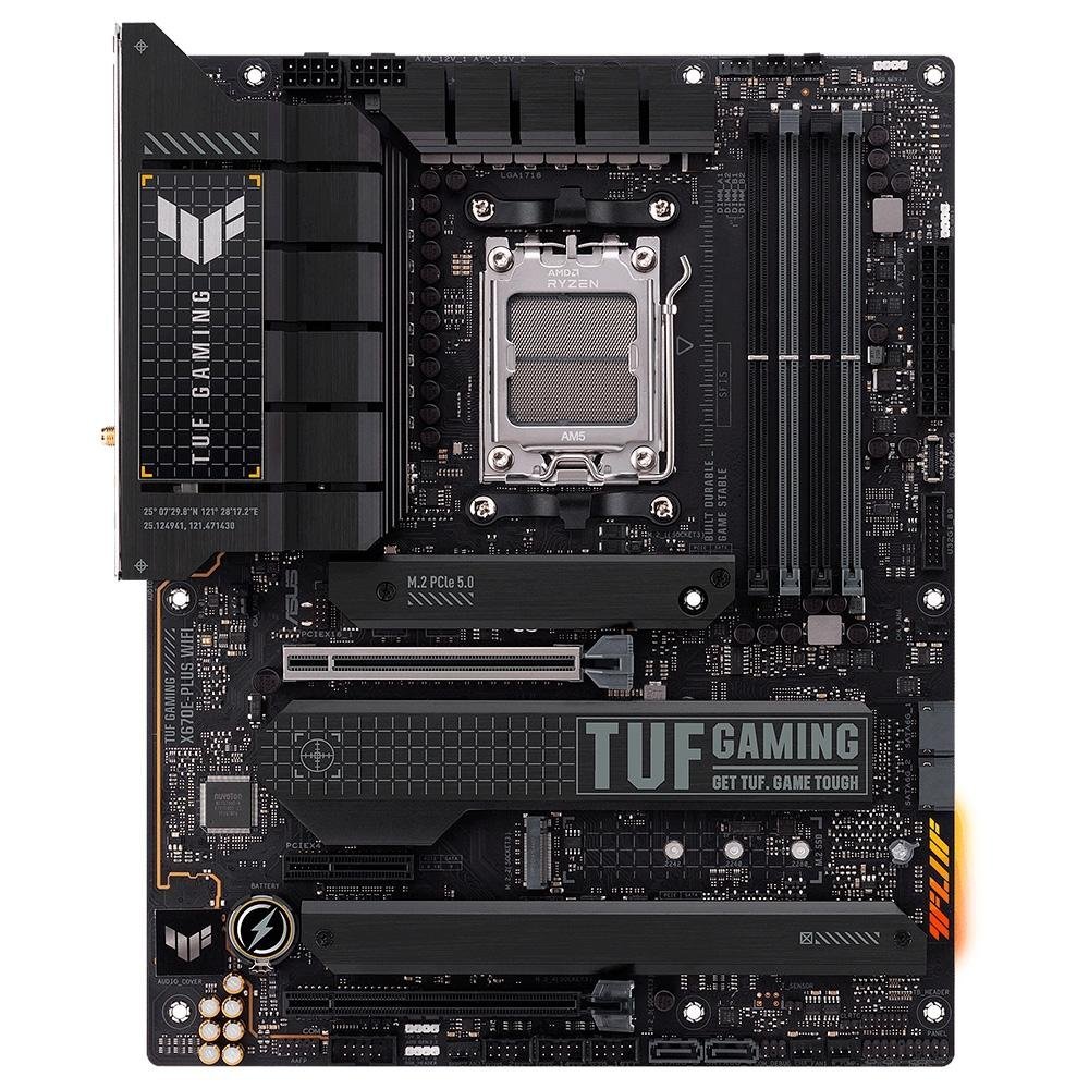 Placa Mãe X670E Asus TUF Gaming Plus Wi-Fi e Bluetooth, AMD, AM5, DDR5, HDMI, M.2, USB 3.2, PCI 5.0 - 90MB1BK0-M0EAY0 - Imagem 2