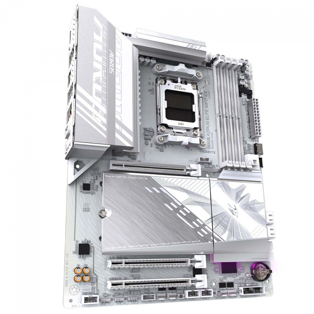 Placa Mãe Branca B850 Aorus ICE Elite WiFi7 e Bluetooth, AMD AM5, ATX, DDR5 - Imagem 3