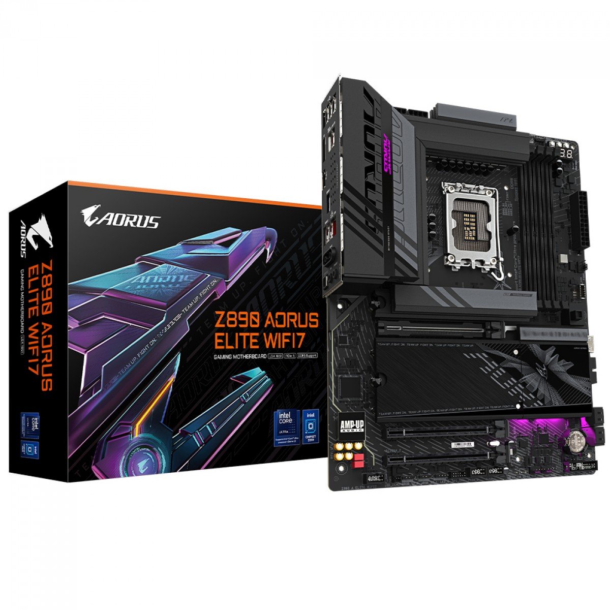 Placa Mae Z890 AORUS ELITE WIFI 7, LGA 1851, 4x DDR5, Thunderbolt 4, USB4 TYPE-C, 4x /M.2, 2.5Gbe