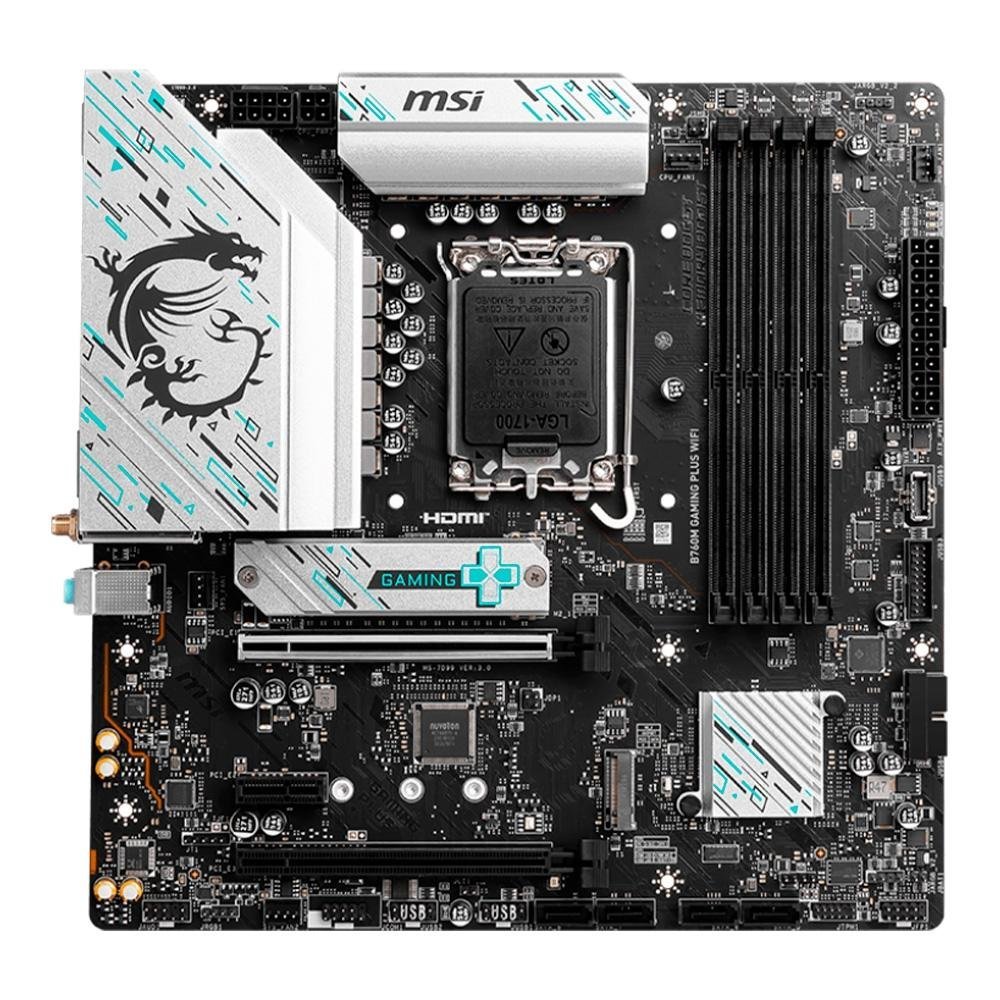 Placa Mãe MSI B760M Gaming Plus, Intel LGA 1700, M-ATX, DDR5, WiFi e Bluetooth - Imagem 2