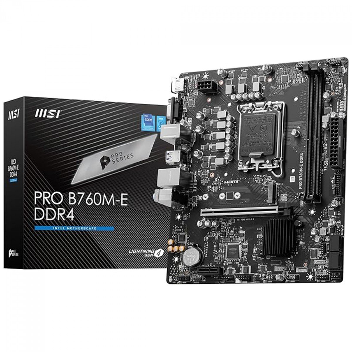 Placa Mãe MSI PRO B760M-E DDR4, NVME, Intel LGA 1700, MATX, DDR4