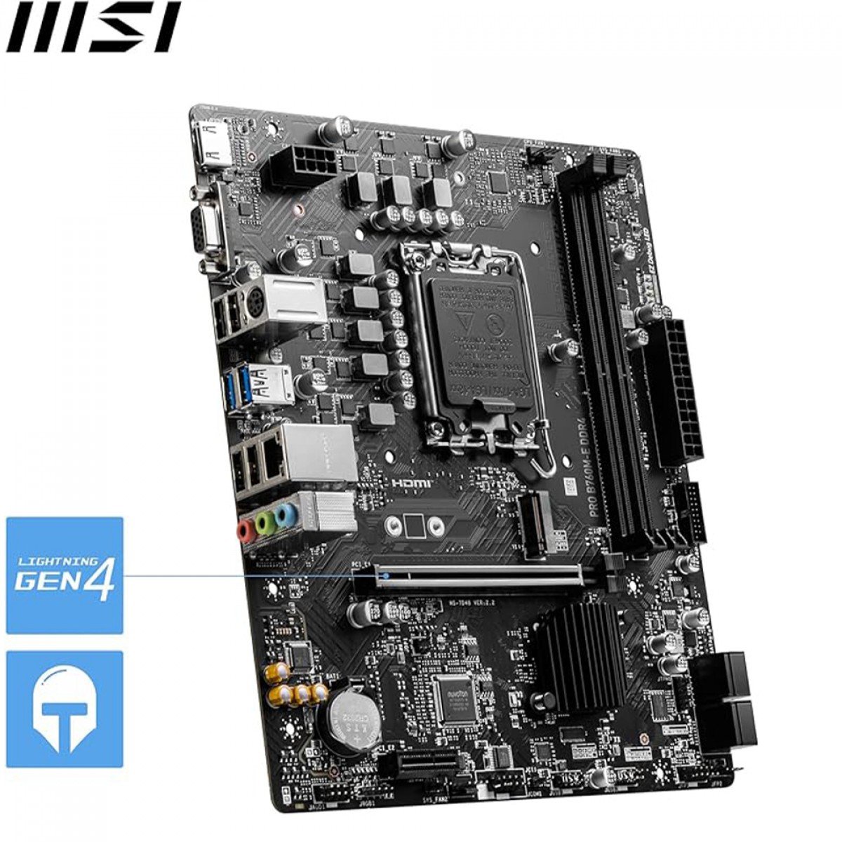 Placa Mãe MSI PRO B760M-E DDR4, NVME, Intel LGA 1700, MATX, DDR4 - Imagem 4