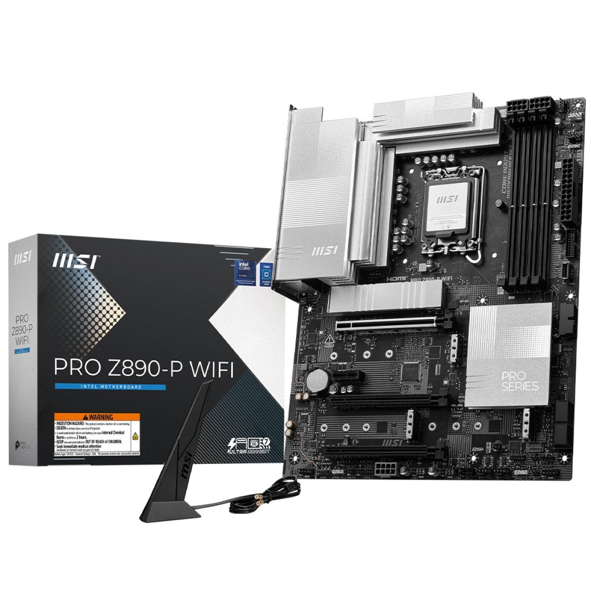 Placa Mãe Z890-P MSI PRO WIFI 7 e Bluetooth, Chipset Z890, Intel LGA 1851, ATX, DDR5 - 911-7E34-001