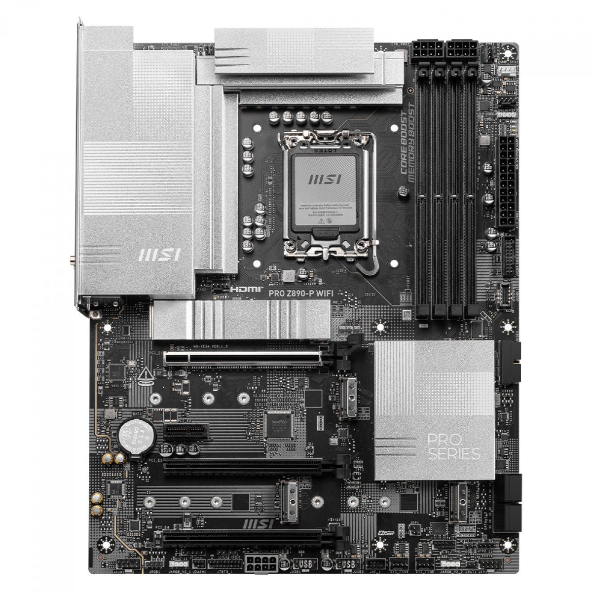 Placa Mãe Z890-P MSI PRO WIFI 7 e Bluetooth, Chipset Z890, Intel LGA 1851, ATX, DDR5 - 911-7E34-001 - Imagem 2