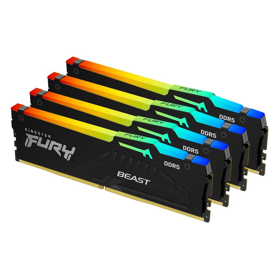 Memória DDR5 64GB (4x16GB), 6000Mhz Kingston Fury Beast CL30, Intel/AMD, RGB, Preta - Imagem 5