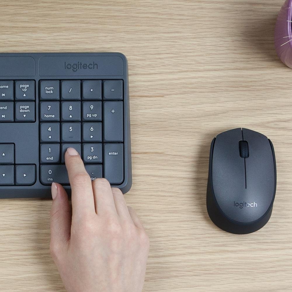 Kit Teclado e Mouse sem fio Logitech MK235 com Conexão USB, Pilhas Inclusas e Layout ABNT2 - 920-007903 - Imagem 4