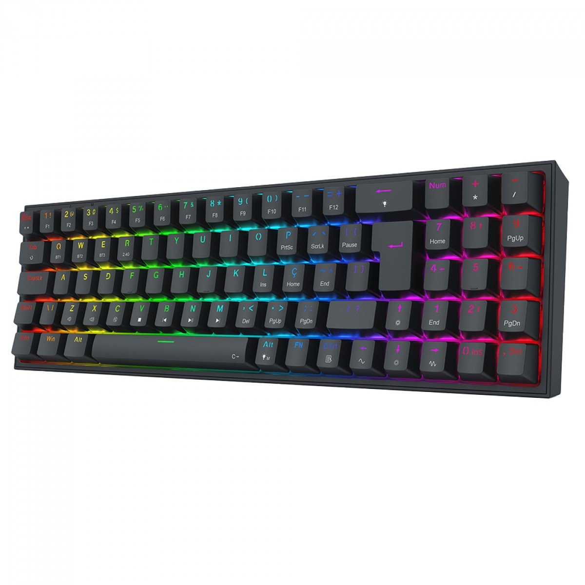 Teclado Sem Fio Mecânico Gamer Redragon Pollux Pro, RGB, Wireless, Bluetooth, Switch Brown, ABNT2 com Númerico - Imagem 2
