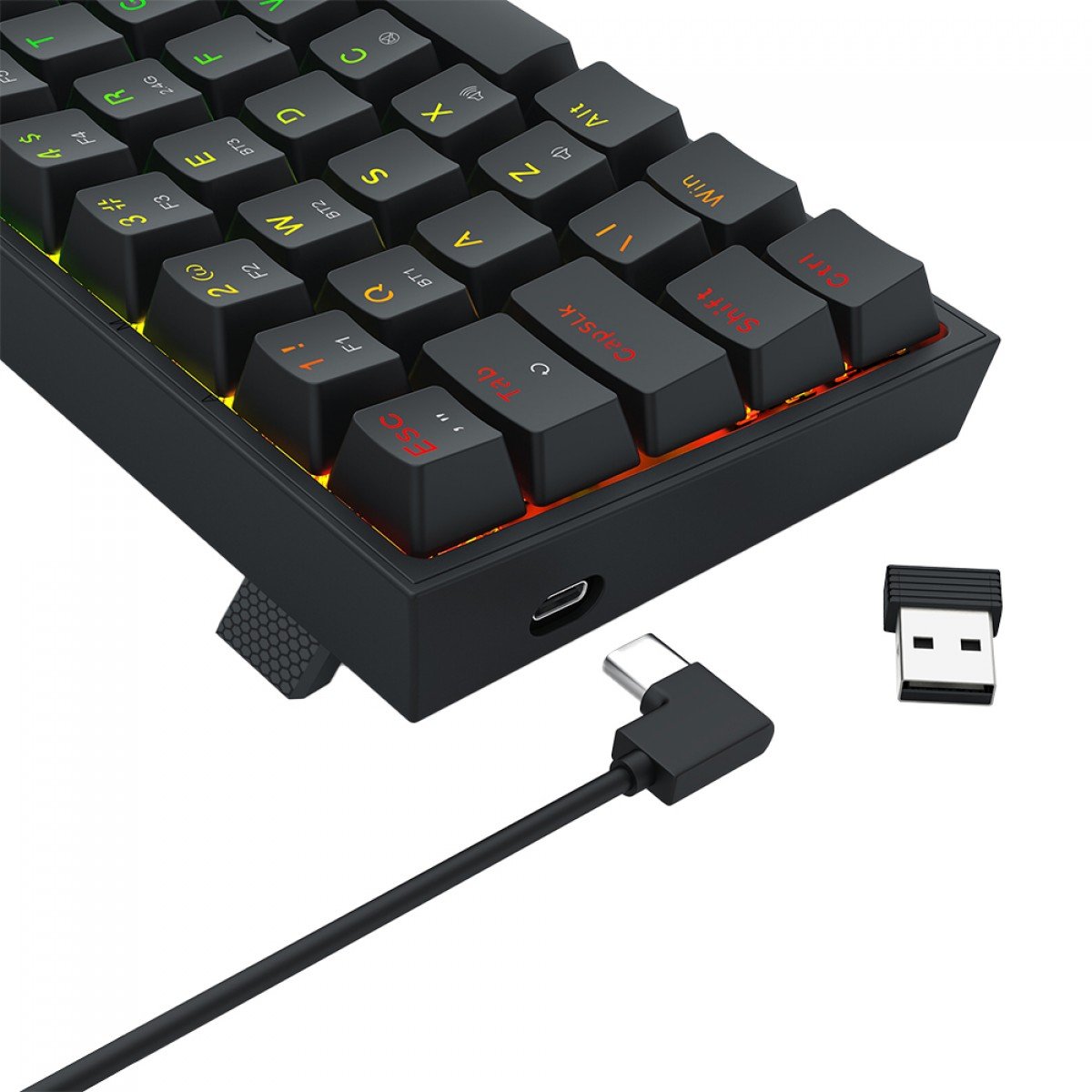 Teclado Sem Fio Mecânico Gamer Redragon Pollux Pro, RGB, Wireless, Bluetooth, Switch Brown, ABNT2 com Númerico - Imagem 3