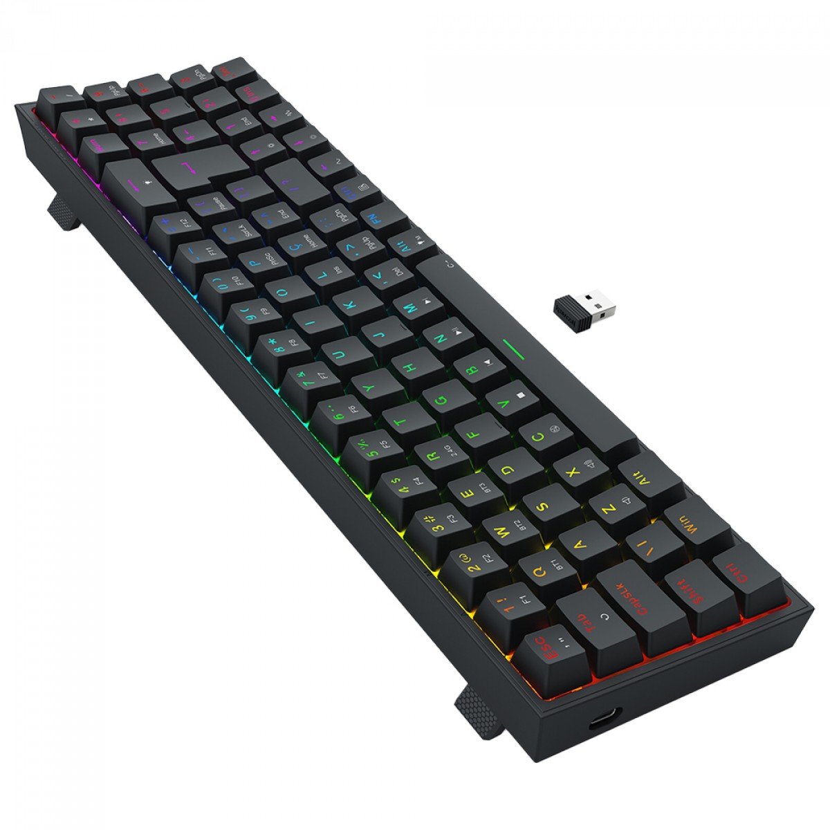 Teclado Sem Fio Mecânico Gamer Redragon Pollux Pro, RGB, Wireless, Bluetooth, Switch Brown, ABNT2 com Númerico - Imagem 4