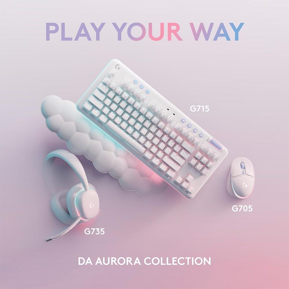 Teclado Mecânico Gamer Logitech G713 Switch GX Brown Tactile, RGB LIGHTSYNC, Apoio para Mãos, ABNT, Branco - 920-010701 - Imagem 8