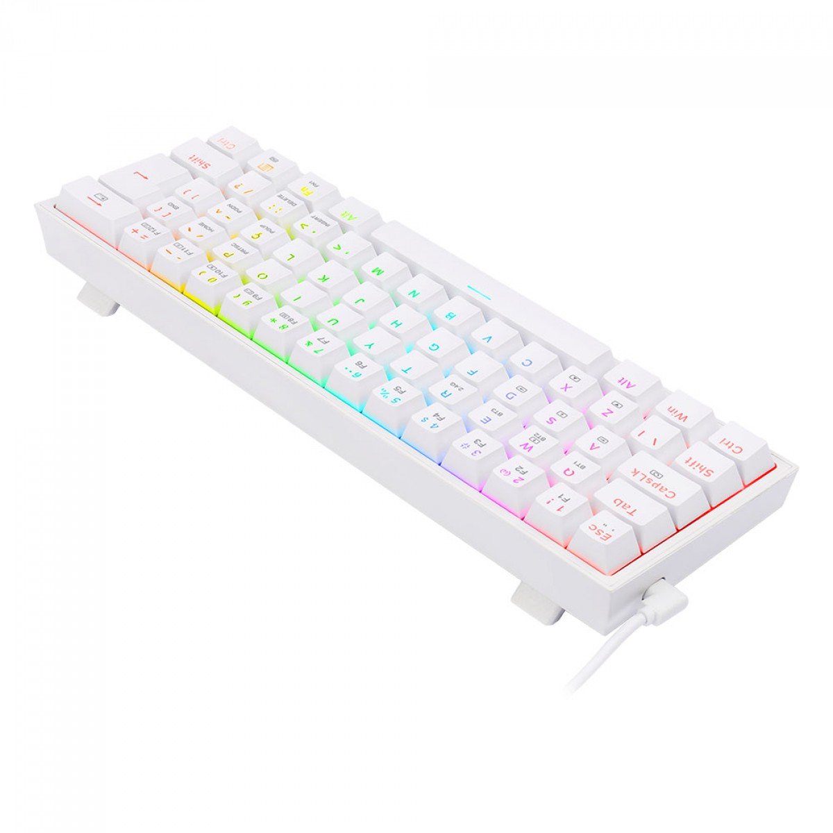 Teclado Sem fio Mecânico Gamer Redragon Fizz Pro, RGB, Switch Brown, Wireless, Bluetooth, Branco - K616-RGB-W (PT-BROWN) - Imagem 6