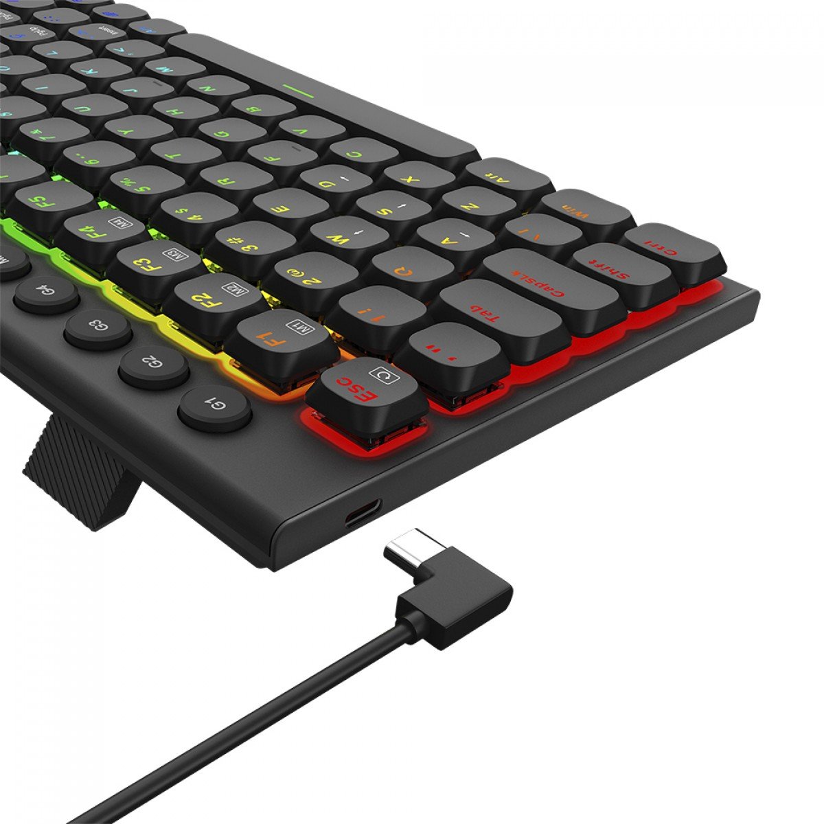 Teclado Mecânico Gamer Redragon Sion 90%, RGB, Low-Profile, Switch Brown, ABNT2, Preto com Númerico - Imagem 6