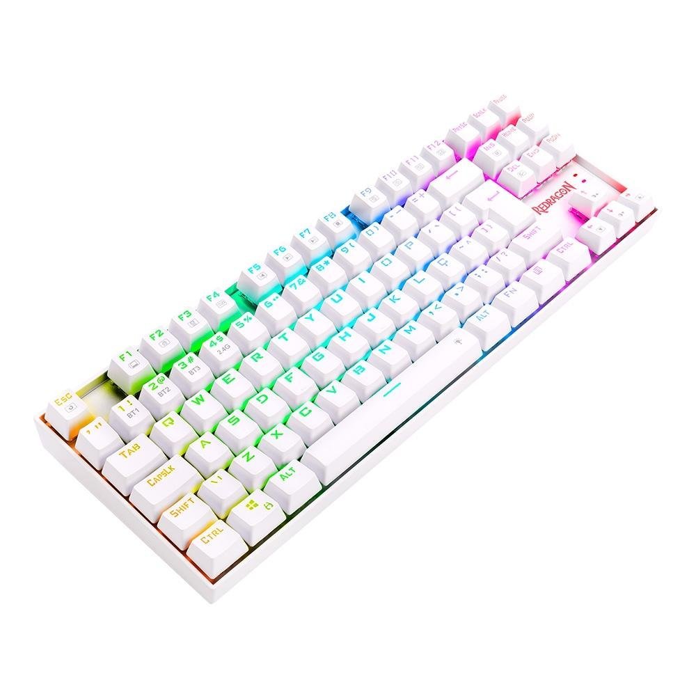 Teclado Sem fio Mecânico Redragon Kumara Pro, RGB, Switch Brown, Wireless, Bluetooth, Branco - K552RGB-BRS-W - Imagem 5