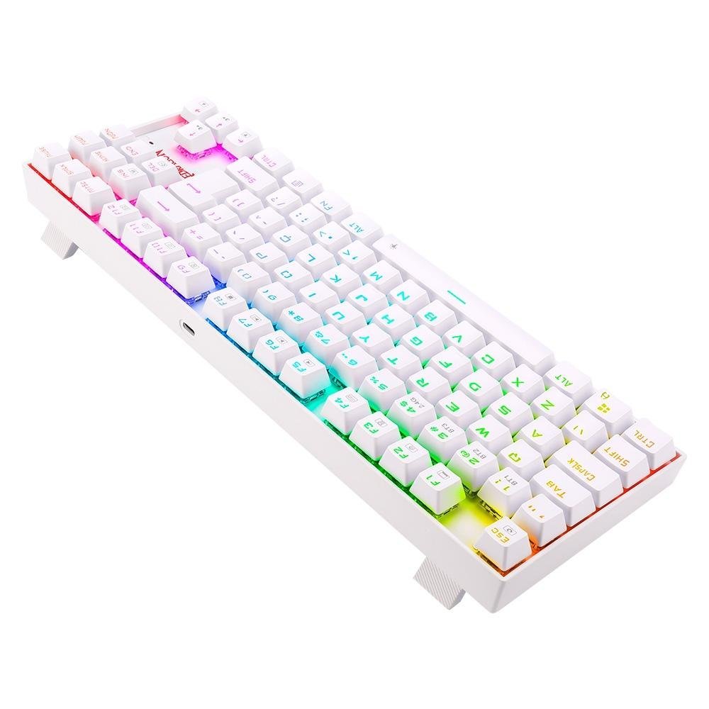 Teclado Sem fio Mecânico Redragon Kumara Pro, RGB, Switch Brown, Wireless, Bluetooth, Branco - K552RGB-BRS-W - Imagem 6