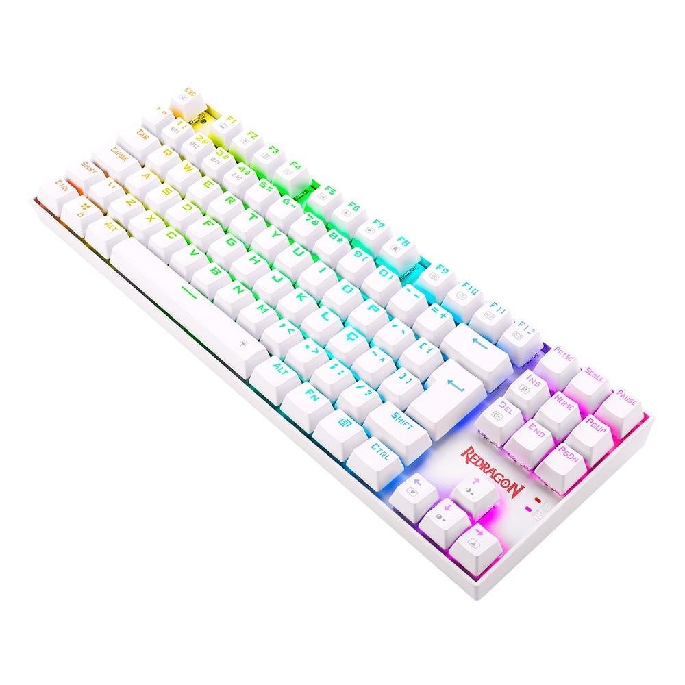 Teclado Sem fio Mecânico Redragon Kumara Pro, RGB, Switch Brown, Wireless, Bluetooth, Branco - K552RGB-BRS-W - Imagem 7