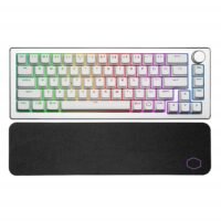 Teclado Sem fio Gamer Cooler Master CK721, 65%, Branco/Prata, Switch Vermelho(Linear), Wifi Bluethooth - CK-721-SKTR1-US