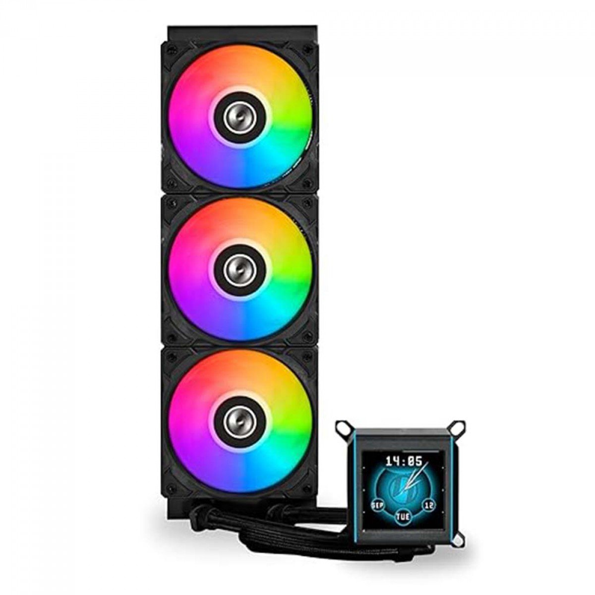 Water Cooler 360 Display LCD Lian Li Galahad II AIO, ARGB, 360mm, Intel-AMD, Preto - GA2ALCD36B