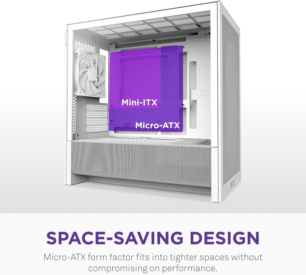 Gabinete Nzxt H3 Flow 2025 Usb Type-C Branco Vidro Temperado Mid Tower - CC-H31FW-01 - Imagem 3