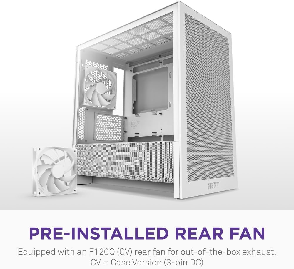 Gabinete Nzxt H3 Flow 2025 Usb Type-C Branco Vidro Temperado Mid Tower - CC-H31FW-01 - Imagem 2