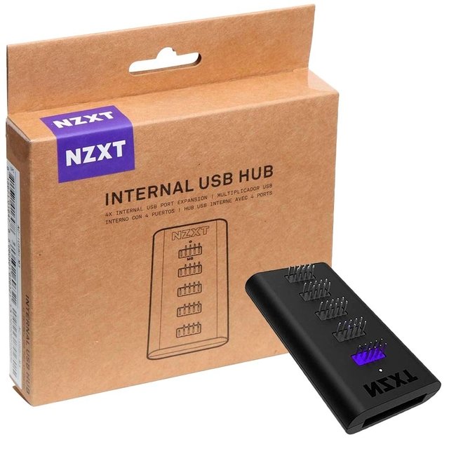 Hub Usb Interno Universal Nzxt 4 Portas Usb 2.0 / 1 Porta Usb 3.0 - AC-IUSBH-M3