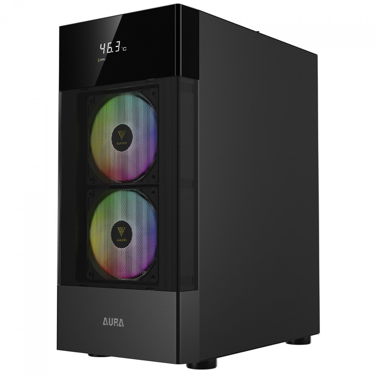 Gabinete Gamdias Aura GC5, Mid Tower, Vidro Temperado, Display Digital, ATX, Com 3 Fans ARGB - Imagem 3