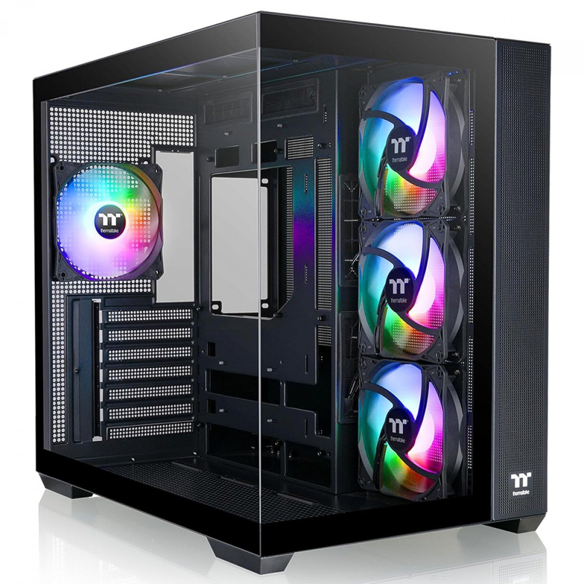 Gabinete Aquário Thermaltake View 380 TG, Mid Tower, Vidro Temperado, ATX, Com 4 Fans ARGB, Preto