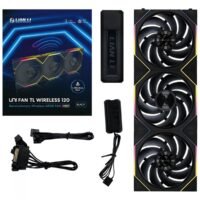 Kit 3x Cooler Fan Lian Li Uni Fan TL Wireless Blade Preto 120mm PWM ARGB, 2600 RPM - 12TL1W3B