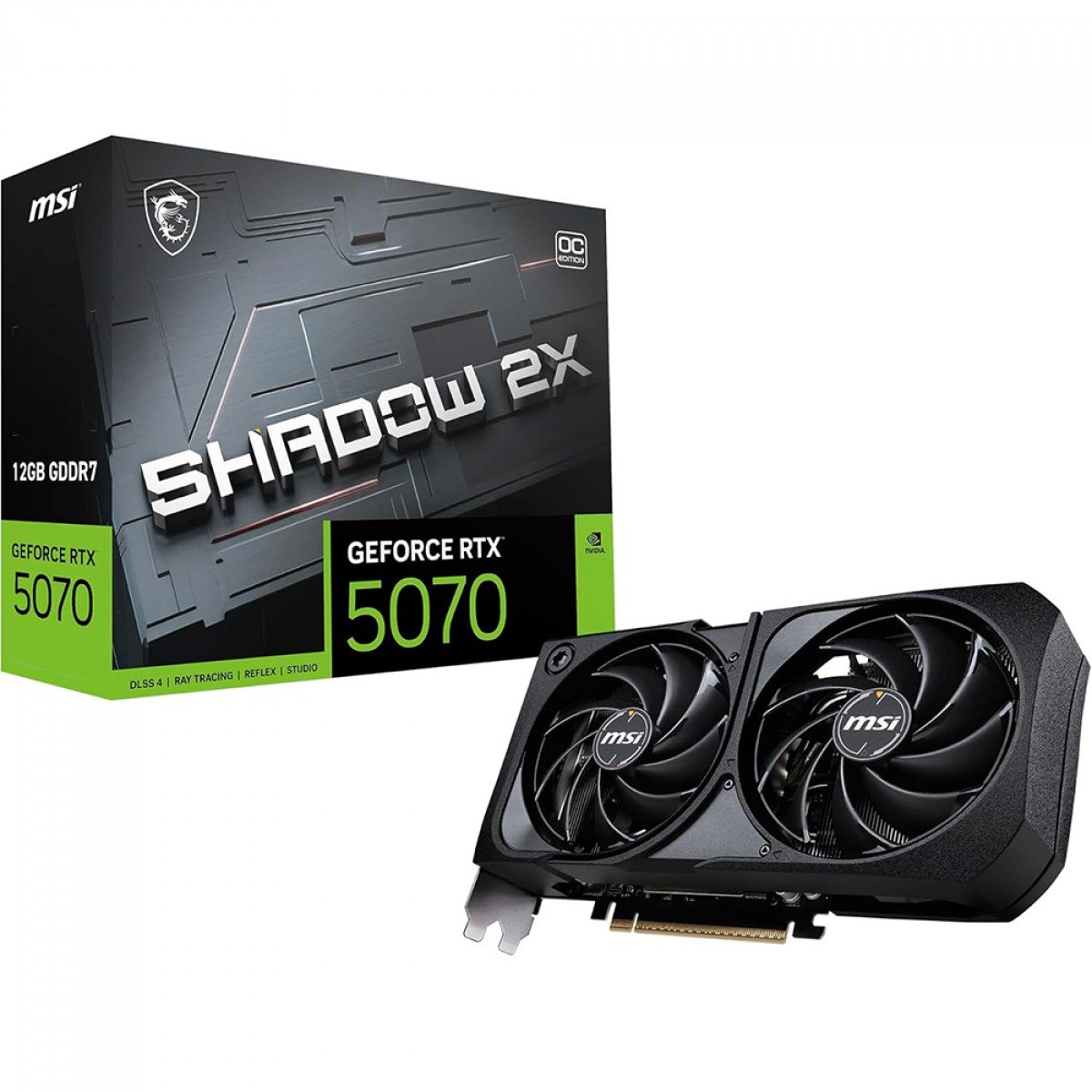 Placa de Vídeo MSI NVIDIA GeForce RTX 5070 Shadow 2X OC, 12GB, GDDR7, DLSS, Ray Tracing