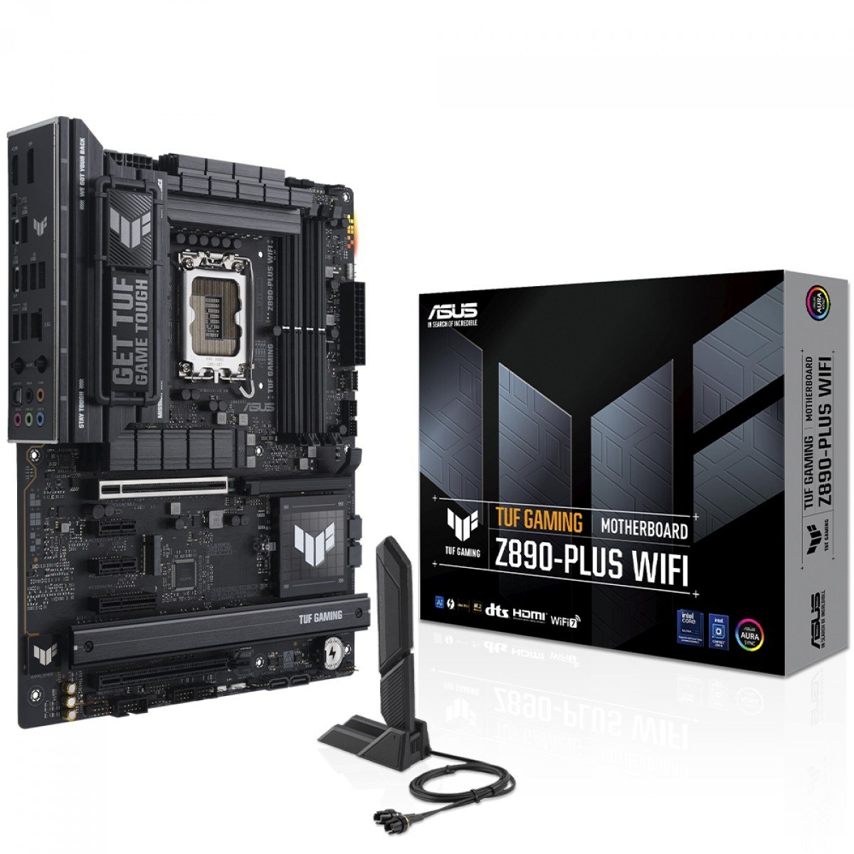 Placa Mãe Z890 Plus Asus TUF Gaming WiFi 7 e Bluetooth, USB 4.0, Intel LGA 1851, ATX, DDR5