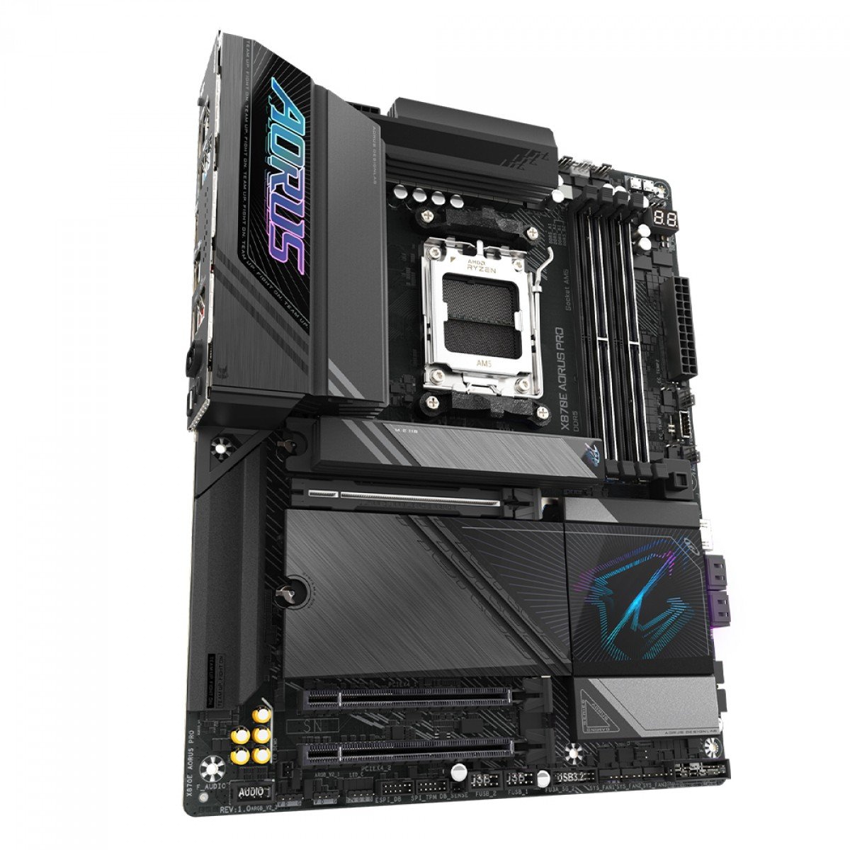 Placa Mãe AORUS X870E PRO, WIFI 7 e Bluetooth, AMD AM5, ATX, DDR5, 4x slots M2, PCIe 5.0 - Imagem 3