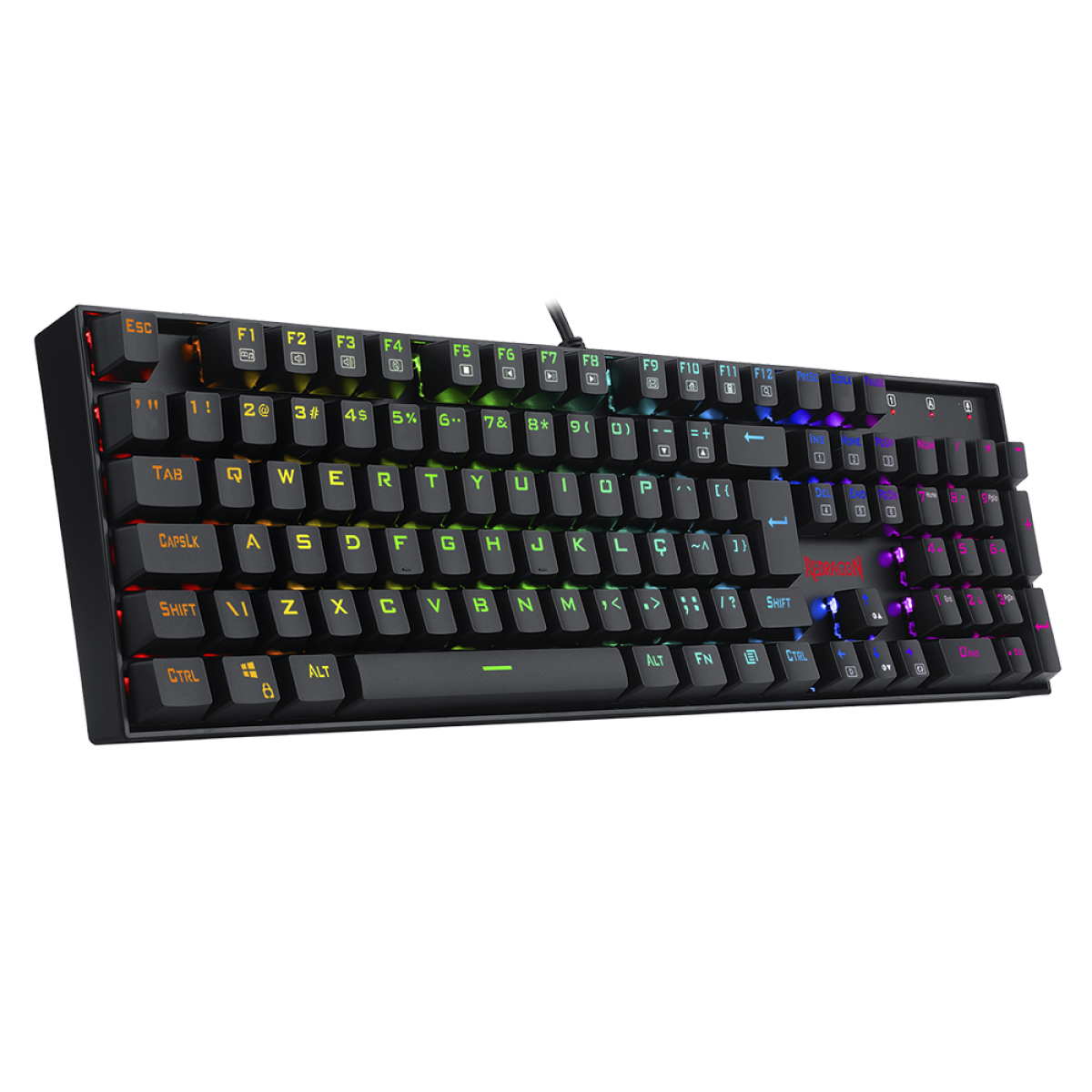 Teclado Mecânico Gamer Redragon Mitra, RGB, Switch Outemu Brown, ABNT2, Full Size, Preto - K551RGB-1 (PT-BROWN) - Imagem 3