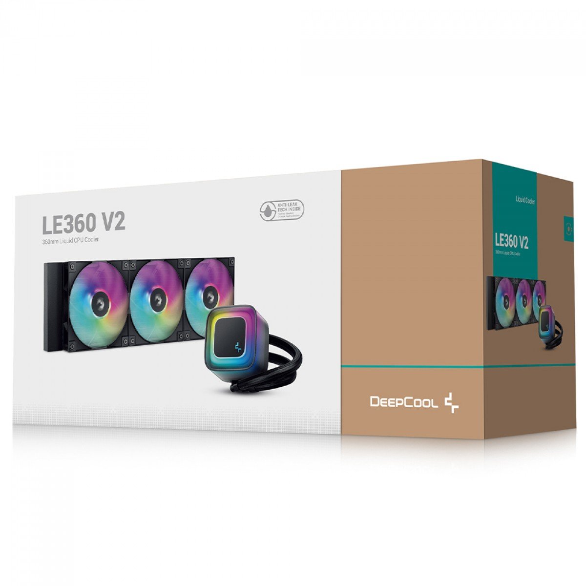 Water Cooler 3 Fans DeepCool LE360 V2, ARGB, 360mm, Intel-AMD, Preto, R-LE360-BKAMMC-G-2