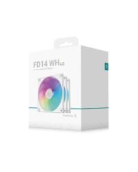 Kit 3x Cooler Fan DeepCool FD14, ARGB, 140mm, Branco, 1650 RPM, 82 CFM - R-FD14-WHAPN3-G