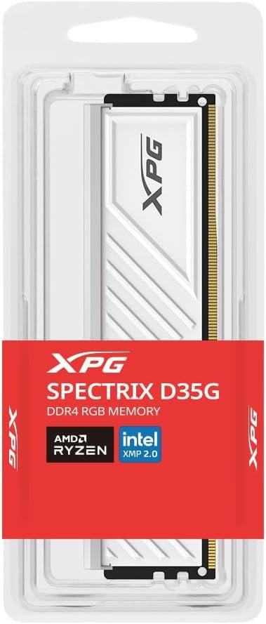Memoria Adata XPG Spectrix D35G, RGB, 8GB (1x8GB), DDR4, 3200MHz, C16, Branco, AX4U32008G16A-SWHD35G