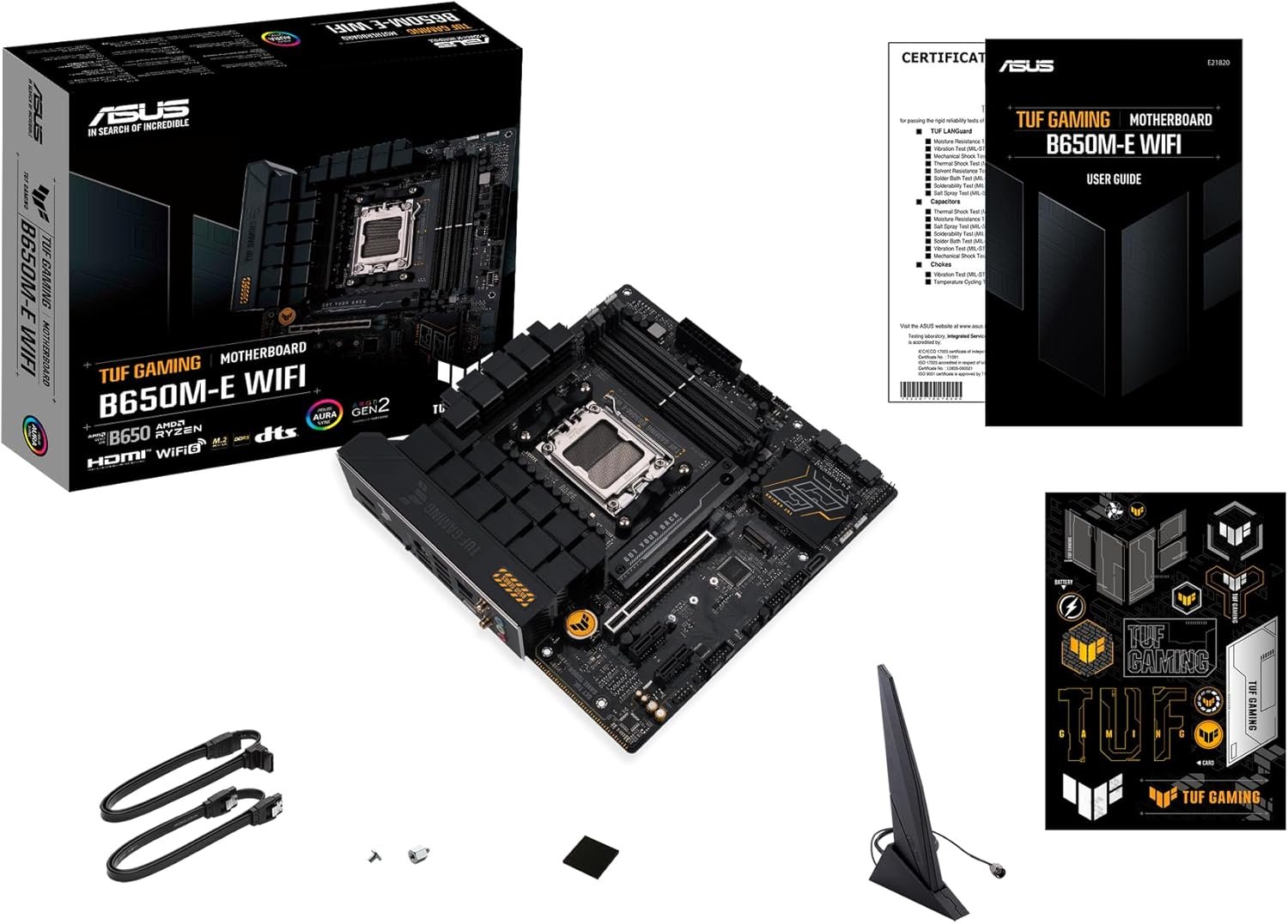 Placa Mãe B650M E Asus TUF Gaming, 4x slots DDR5, 2x slots NVME, Wifi 6 e Bluetooth, AMD AM5, USB-C - Imagem 3