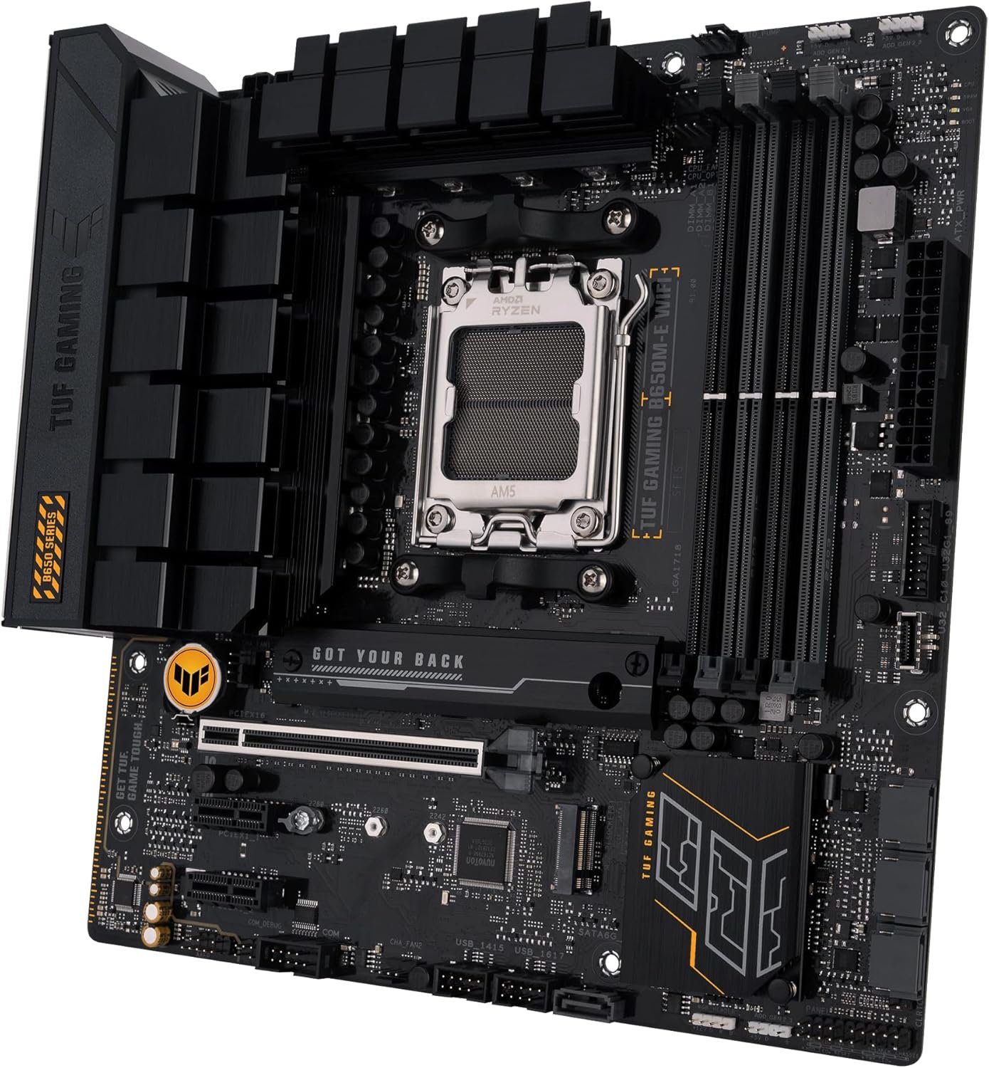 Placa Mãe B650M E Asus TUF Gaming, 4x slots DDR5, 2x slots NVME, Wifi 6 e Bluetooth, AMD AM5, USB-C - Imagem 4