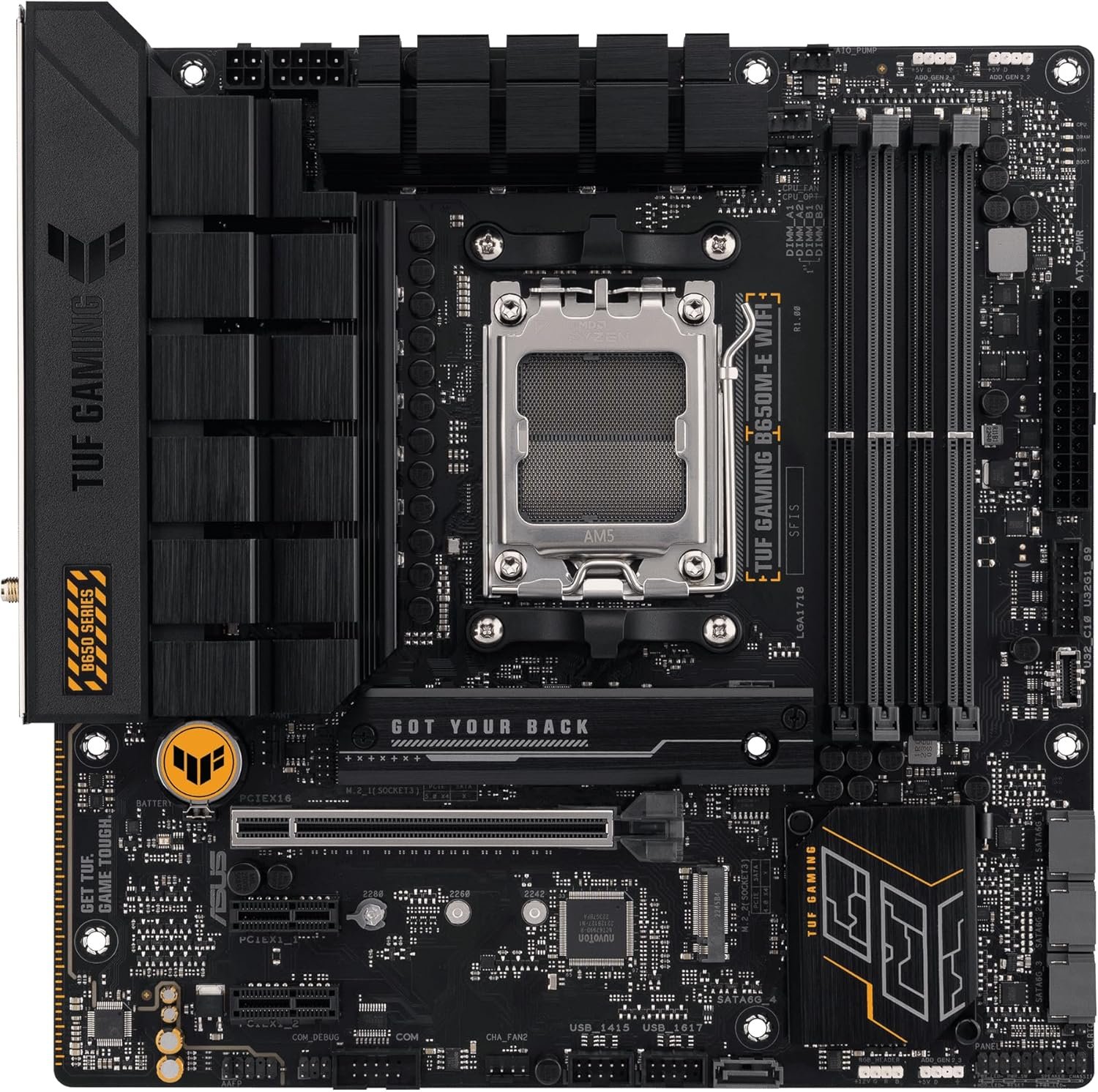 Placa Mãe B650M E Asus TUF Gaming, 4x slots DDR5, 2x slots NVME, Wifi 6 e Bluetooth, AMD AM5, USB-C - Imagem 5