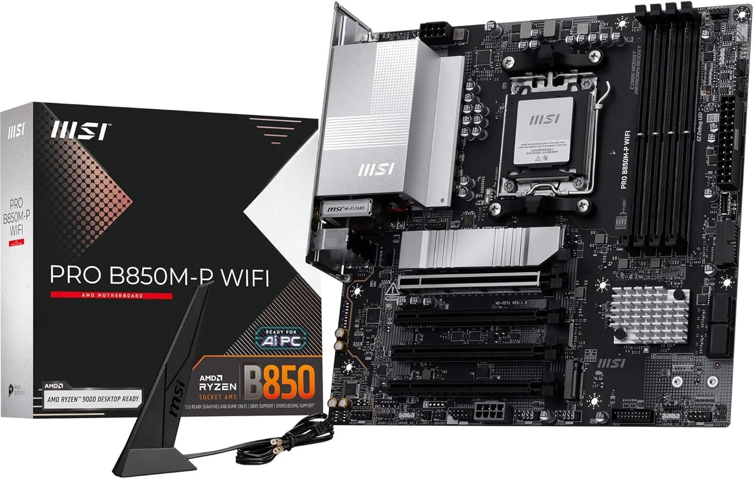 Placa Mãe MSI Pro B850M-P Wifi e Bluetooth, DDR5, AMD AM5, M-ATX, PCIe 5.0