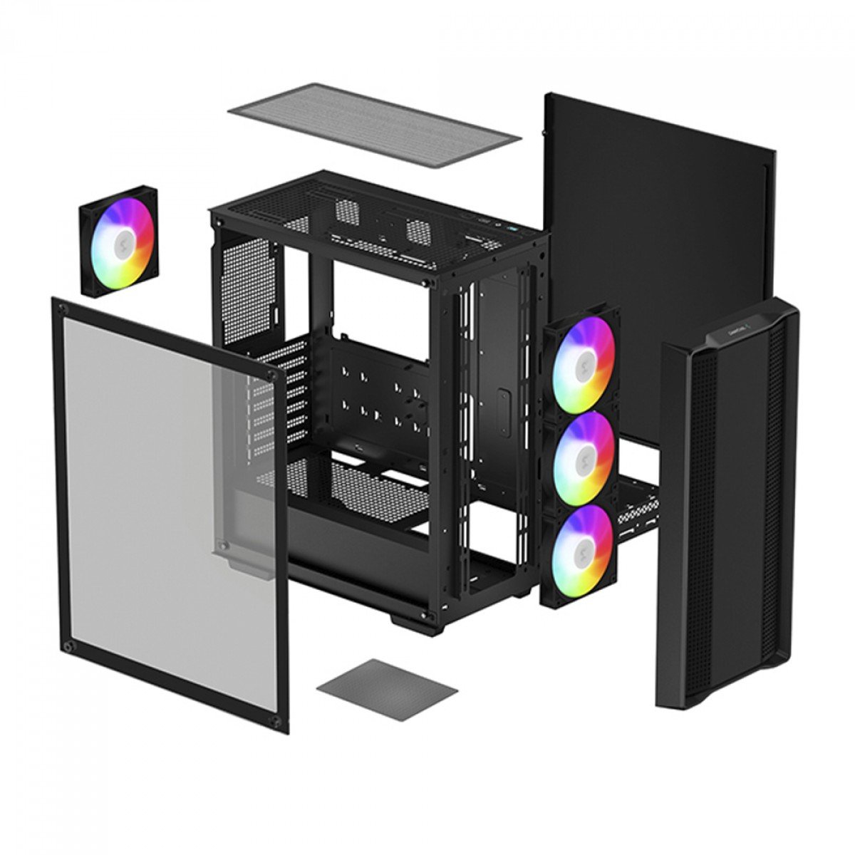 Gabinete Gamer DeepCool CC560 ARGB V2, Black, Mid Tower, Vidro Temperado, ATX, Com 4 Fans, R-CC560-BKTAA4-G-2 - Imagem 6