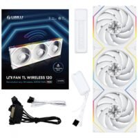 Kit 3x Cooler Fan Lian Li Uni Fan TL Wireless Blade Branco 120mm PWM ARGB, 2600 RPM - 12TL1W3W