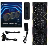 Kit 3x Cooler Fan Lian Li Uni Fan TL Wireless Reverse Blade Preto 120mm PWM ARGB, 2600 RPM - 12RTL1W3B