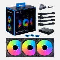 Kit 3x Cooler FAN Gamer Lian Li UNI FAN SL Infinity Preto, RGB, 120mm, 2100 RPM, 61 CFM - UF-SLIN120-3B