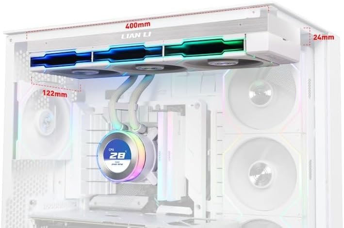 Water Cooler Lian Li Hydroshift II LCD-C 360TL Uni Fan Branco ARGB 360mm - GHS2LCD36TW - Imagem 3