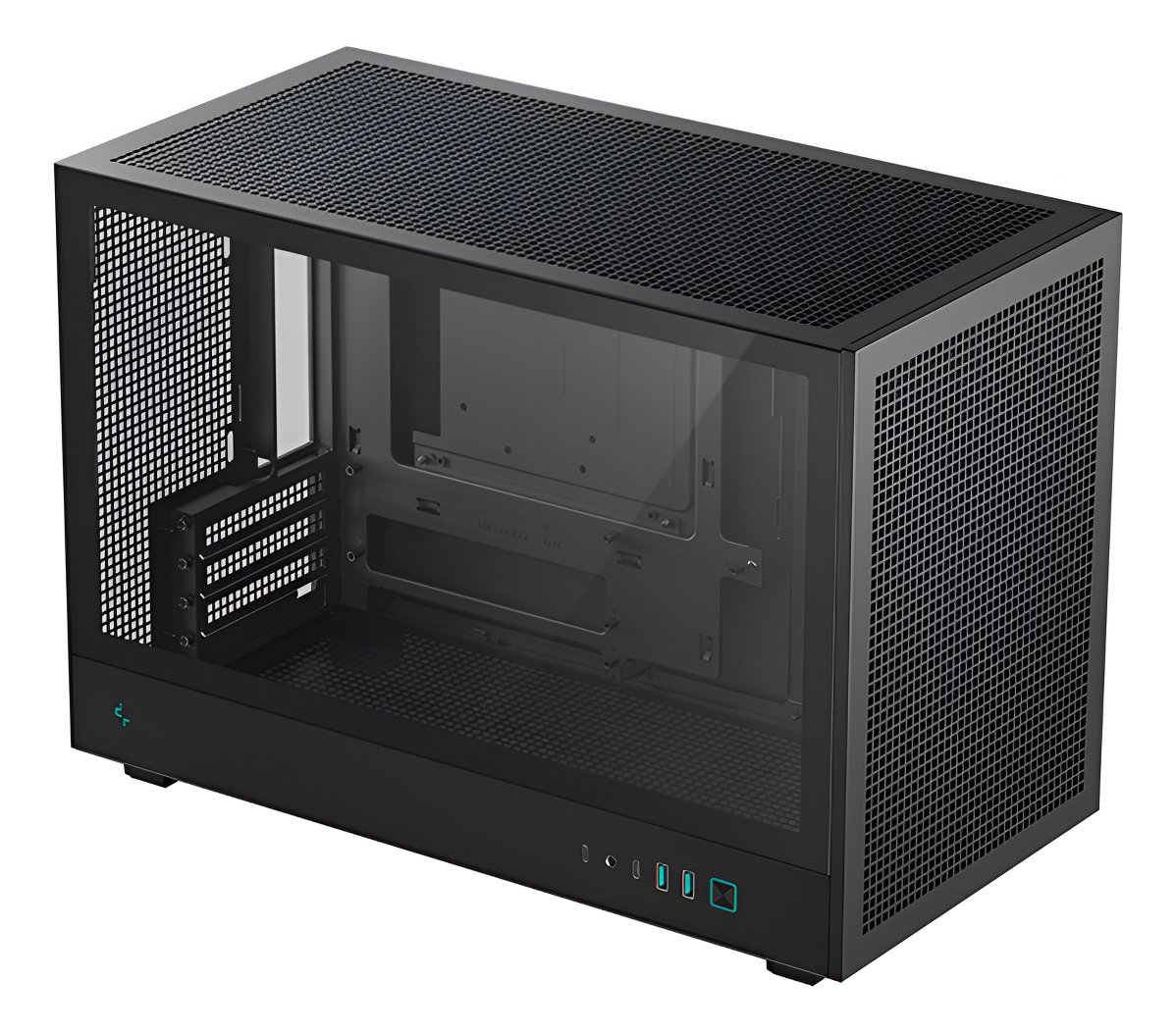 Gabinete Compacto DeepCool CH260 Mini Tower Vidro Lateral Preto, USB-C, Sem Fans