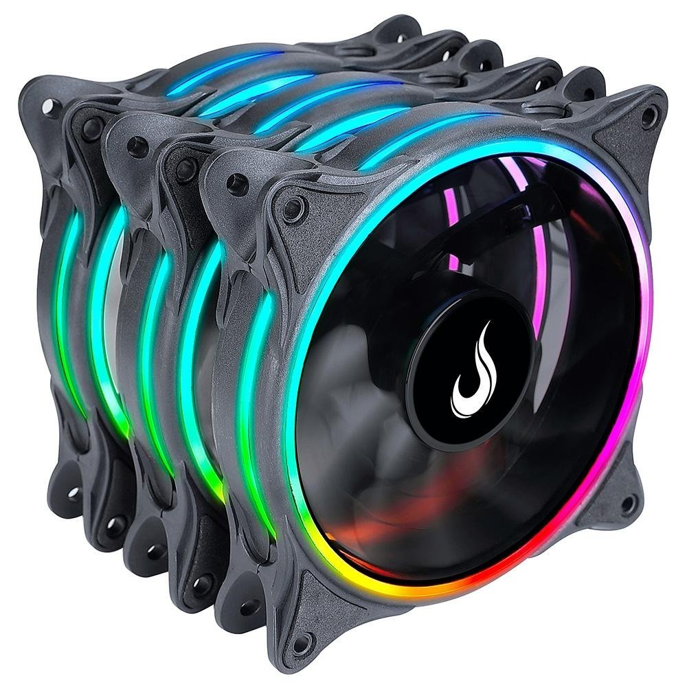 Cooler Fan Rise Mode Laser, 3 Unidades, 120mm, ARGB, Preto - RM-RGB-05-5V - Imagem 4